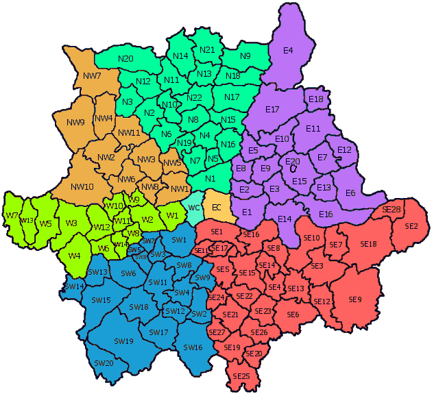 London Postcode Map